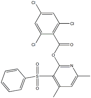 4,6-dimethyl-3-(phenylsulfonyl)-2-pyridinyl 2,4,6-trichlorobenzenecarboxylate Struktur