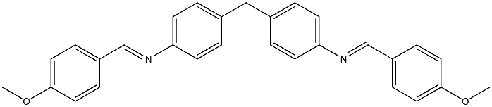 N1-(4-methoxybenzylidene)-4-{4-[(4-methoxybenzylidene)amino]benzyl}aniline Struktur