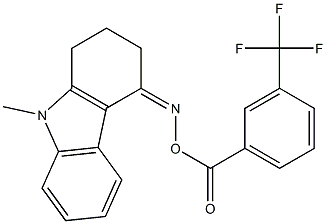 9-methyl-4-({[3-(trifluoromethyl)benzoyl]oxy}imino)-2,3,4,9-tetrahydro-1H-carbazole Struktur