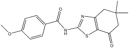 N-(5,5-dimethyl-7-oxo-4,5,6,7-tetrahydro-1,3-benzothiazol-2-yl)-4-methoxybenzenecarboxamide Struktur