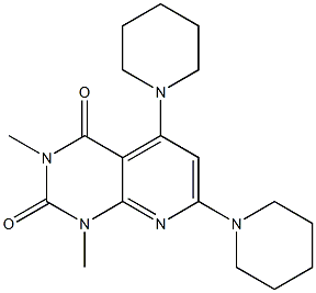 1,3-dimethyl-5,7-dipiperidino-1,2,3,4-tetrahydropyrido[2,3-d]pyrimidine-2,4-dione Struktur