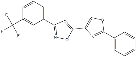 5-(2-phenyl-1,3-thiazol-4-yl)-3-[3-(trifluoromethyl)phenyl]isoxazole Struktur