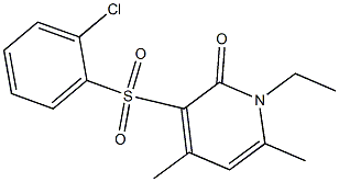 3-[(2-chlorophenyl)sulfonyl]-1-ethyl-4,6-dimethyl-2(1H)-pyridinone Struktur