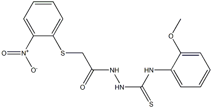 N1-(2-methoxyphenyl)-2-{2-[(2-nitrophenyl)thio]acetyl}hydrazine-1-carbothioamide Struktur