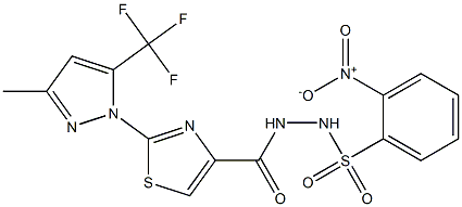 N'-({2-[3-methyl-5-(trifluoromethyl)-1H-pyrazol-1-yl]-1,3-thiazol-4-yl}carbonyl)-2-nitrobenzenesulfonohydrazide Struktur