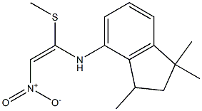 N-[(E)-1-(methylsulfanyl)-2-nitroethenyl]-N-(1,1,3-trimethyl-2,3-dihydro-1H-inden-4-yl)amine Struktur