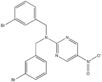 N,N-bis(3-bromobenzyl)-5-nitro-2-pyrimidinamine Struktur