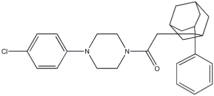 1-[4-(4-chlorophenyl)piperazino]-2-(2-phenyl-2-adamantyl)-1-ethanone Struktur