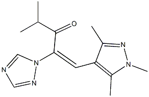 4-methyl-2-(1H-1,2,4-triazol-1-yl)-1-(1,3,5-trimethyl-1H-pyrazol-4-yl)-1-penten-3-one Struktur