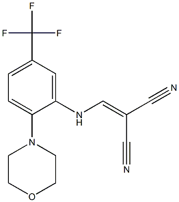 2-{[2-morpholino-5-(trifluoromethyl)anilino]methylidene}malononitrile Struktur