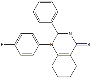 1-(4-fluorophenyl)-2-phenyl-1,4,5,6,7,8-hexahydroquinazoline-4-thione Struktur