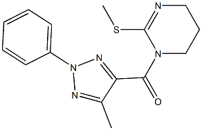 (5-methyl-2-phenyl-2H-1,2,3-triazol-4-yl)[2-(methylthio)-1,4,5,6-tetrahydropyrimidin-1-yl]methanone Struktur