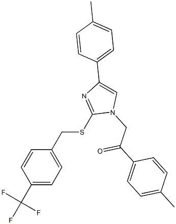 1-(4-methylphenyl)-2-(4-(4-methylphenyl)-2-{[4-(trifluoromethyl)benzyl]sulfanyl}-1H-imidazol-1-yl)-1-ethanone Struktur