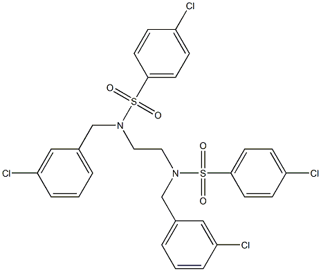 4-chloro-N-(3-chlorobenzyl)-N-(2-{(3-chlorobenzyl)[(4-chlorophenyl)sulfonyl]amino}ethyl)benzenesulfonamide Struktur