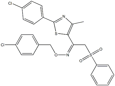 1-[2-(4-chlorophenyl)-4-methyl-1,3-thiazol-5-yl]-2-(phenylsulfonyl)-1-ethanone O-(4-chlorobenzyl)oxime Struktur