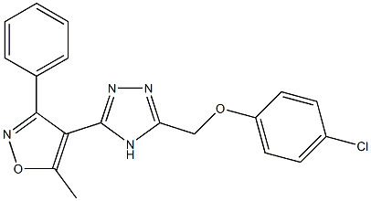 3-[(4-chlorophenoxy)methyl]-5-(5-methyl-3-phenyl-4-isoxazolyl)-4H-1,2,4-triazole Struktur