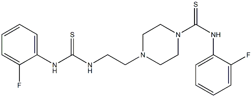 4-(2-{[(2-fluoroanilino)carbothioyl]amino}ethyl)-N-(2-fluorophenyl)tetrahydro-1(2H)-pyrazinecarbothioamide Struktur