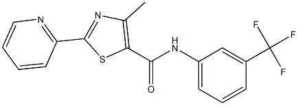 4-methyl-2-(2-pyridinyl)-N-[3-(trifluoromethyl)phenyl]-1,3-thiazole-5-carboxamide Struktur