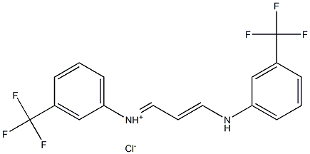 3-(trifluoromethyl)-N-{(E,2E)-3-[3-(trifluoromethyl)anilino]-2-propenylidene}benzenaminium chloride Struktur