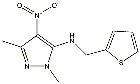 N5-(2-thienylmethyl)-1,3-dimethyl-4-nitro-1H-pyrazol-5-amine Struktur