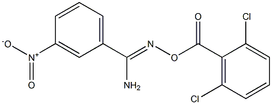 O1-(2,6-dichlorobenzoyl)-3-nitrobenzene-1-carbohydroximamide Struktur