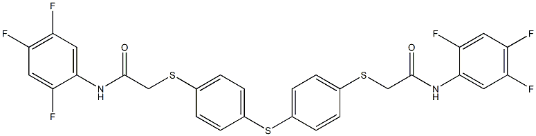 2-({4-[(4-{[2-oxo-2-(2,4,5-trifluoroanilino)ethyl]sulfanyl}phenyl)sulfanyl]phenyl}sulfanyl)-N-(2,4,5-trifluorophenyl)acetamide Struktur