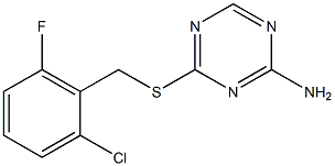 4-[(2-chloro-6-fluorobenzyl)thio]-1,3,5-triazin-2-amine Struktur