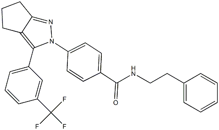 N-phenethyl-4-[3-[3-(trifluoromethyl)phenyl]-5,6-dihydrocyclopenta[c]pyrazol-2(4H)-yl]benzenecarboxamide Struktur