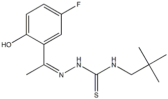 N1-neopentyl-2-[1-(5-fluoro-2-hydroxyphenyl)ethylidene]hydrazine-1-carbothioamide Struktur