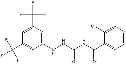 N1-(2-chlorobenzoyl)-2-[3,5-di(trifluoromethyl)phenyl]hydrazine-1-carboxamide Struktur