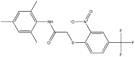 N1-mesityl-2-{[2-nitro-4-(trifluoromethyl)phenyl]thio}acetamide Struktur