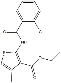 ethyl 2-[(2-chlorobenzoyl)amino]-4-methylthiophene-3-carboxylate Struktur