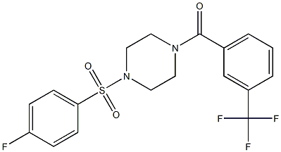 {4-[(4-fluorophenyl)sulfonyl]piperazino}[3-(trifluoromethyl)phenyl]methanone Struktur