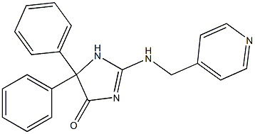 5,5-diphenyl-2-[(4-pyridylmethyl)amino]-4,5-dihydro-1H-imidazol-4-one Struktur