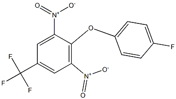 2-(4-fluorophenoxy)-1,3-dinitro-5-(trifluoromethyl)benzene Struktur