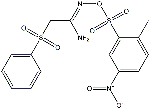 N'-{[(2-methyl-5-nitrophenyl)sulfonyl]oxy}-2-(phenylsulfonyl)ethanimidamide Struktur