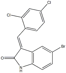 5-bromo-3-(2,4-dichlorobenzylidene)indolin-2-one Struktur