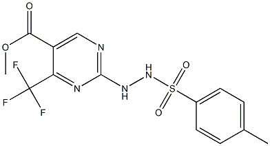 methyl 2-{2-[(4-methylphenyl)sulfonyl]hydrazino}-4-(trifluoromethyl)pyrimidine-5-carboxylate Struktur