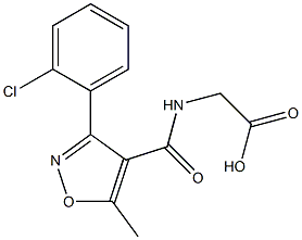 2-({[3-(2-chlorophenyl)-5-methyl-4-isoxazolyl]carbonyl}amino)acetic acid Struktur