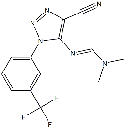 N'-{4-cyano-1-[3-(trifluoromethyl)phenyl]-1H-1,2,3-triazol-5-yl}-N,N-dimethyliminoformamide Struktur