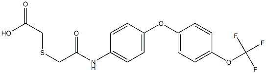 2-[(2-oxo-2-{4-[4-(trifluoromethoxy)phenoxy]anilino}ethyl)thio]acetic acid Struktur