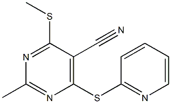 2-methyl-4-(methylthio)-6-(2-pyridylthio)pyrimidine-5-carbonitrile Struktur