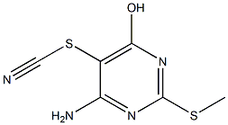 4-amino-6-hydroxy-2-(methylthio)pyrimidin-5-yl thiocyanate Struktur