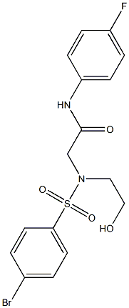 N1-(4-fluorophenyl)-2-[[(4-bromophenyl)sulfonyl](2-hydroxyethyl)amino]acetamide Struktur