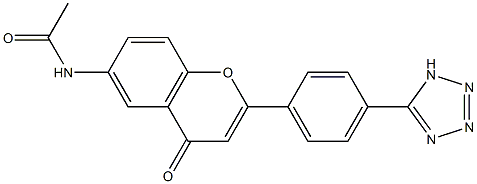 N1-{4-oxo-2-[4-(1H-1,2,3,4-tetraazol-5-yl)phenyl]-4H-chromen-6-yl}acetamide Struktur