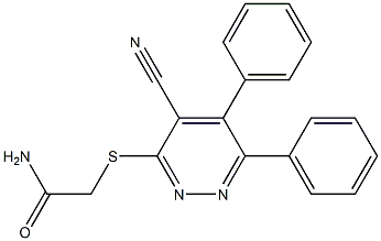 2-[(4-cyano-5,6-diphenylpyridazin-3-yl)thio]acetamide Struktur