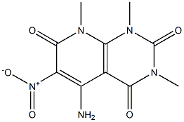 5-amino-1,3,8-trimethyl-6-nitro-1,2,3,4,7,8-hexahydropyrido[2,3-d]pyrimidine-2,4,7-trione Struktur