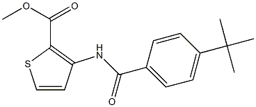 methyl 3-{[4-(tert-butyl)benzoyl]amino}thiophene-2-carboxylate Struktur