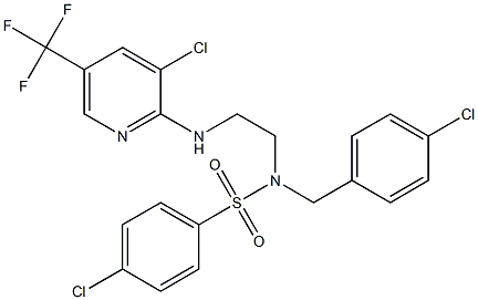 4-chloro-N-(4-chlorobenzyl)-N-(2-{[3-chloro-5-(trifluoromethyl)-2-pyridinyl]amino}ethyl)benzenesulfonamide Struktur