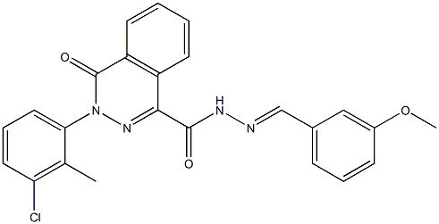 3-(3-chloro-2-methylphenyl)-N'-[(E)-(3-methoxyphenyl)methylidene]-4-oxo-3,4-dihydro-1-phthalazinecarbohydrazide Struktur